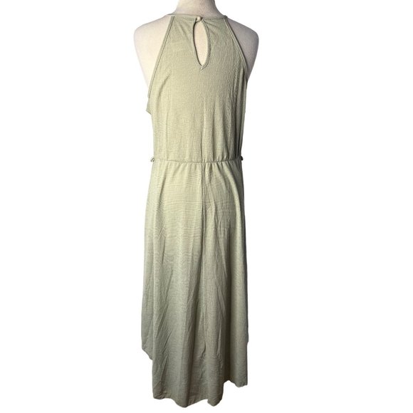 January 7 Maxi Dress Large Green Sleeveless A Style Eyelet Hi-Lo Hem - Picture 4 of 13
